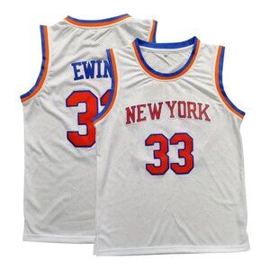 New York Knicks Patrick Ewing #33 Basketball Jersey Stitched Men's WHITE